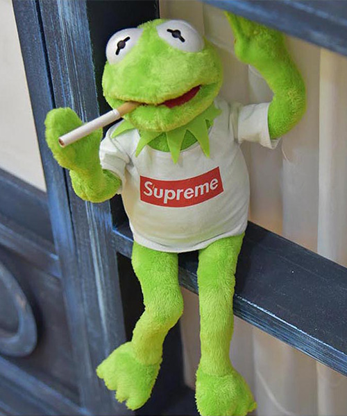 カーミット シュプリーム ぬいぐるみ セサミストリート かえる Boxロゴ人形 Kermit Supreme カエルのヌイグルミ激安通販