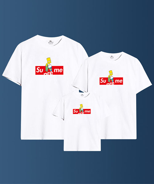 シュプリーム シンプソンズ 親子tシャツ,supreme simpsons パロディ Tシャツ ペアルック