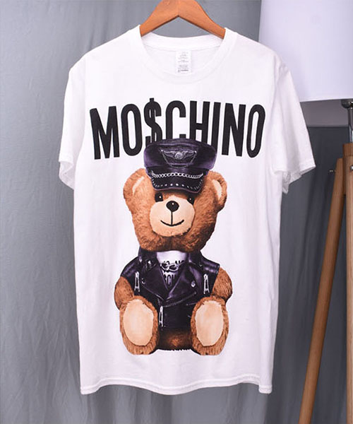 モスキーノ tシャツ くま moschino パロディ プリント tシャツ レディース テディーベアー 半袖 メンズ 韓国通販