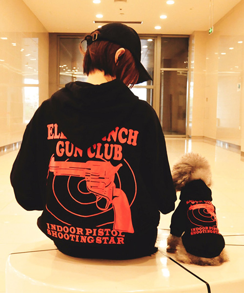 ELEVEN INCH GUN CLUB パーカー 犬服,おしゃれ 犬とのペアルック かわいい