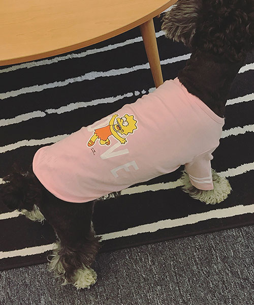 犬服 シンプソンズ パーカー,The Simpsons ドッグ用スウェット ピンク