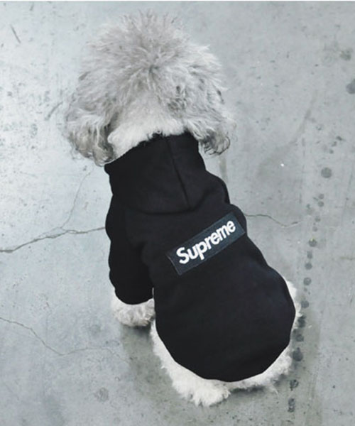 シュプリーム 犬とのペアルック パーカー,犬服 Supreme ボックスロゴ フーディー