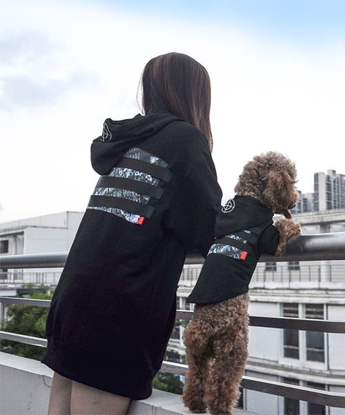 GRKC CLOSEENEMI パーカー 犬服,ストリート系 犬とのペアルック ドッグウェア