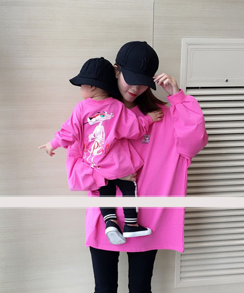 22超人気 おそろ ピンクパンサー スヌーピー パーカー 韓国子供服 トップス トレーナー