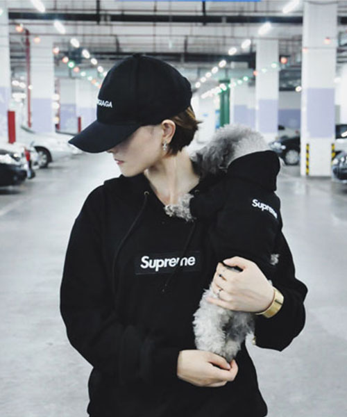 シュプリーム 犬とのペアルック パーカー,犬服 Supreme ボックスロゴ フーディー