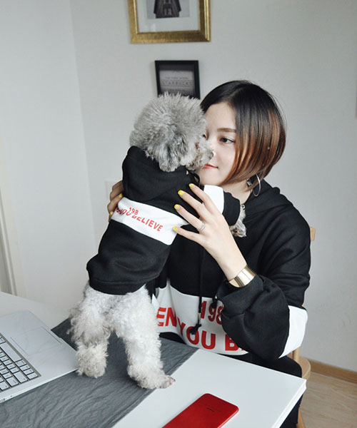ブランド 犬 飼い主 ペアルック,犬とのペアルック パーカー 韓国