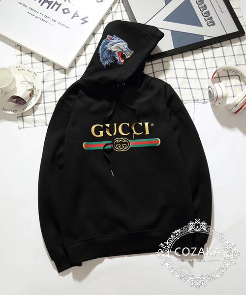 GUCCI パーカー 刺繍 狼