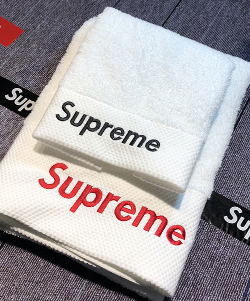 シュプリーム フェイスタオル コットン100 Supreme スポーツタオル 吸水性良い