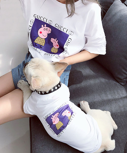 GUCCI 犬服 tシャツ 犬とのペアルック