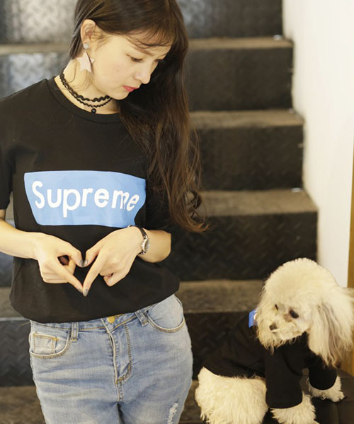 SUPREME 犬服 Tシャツ ペアルック