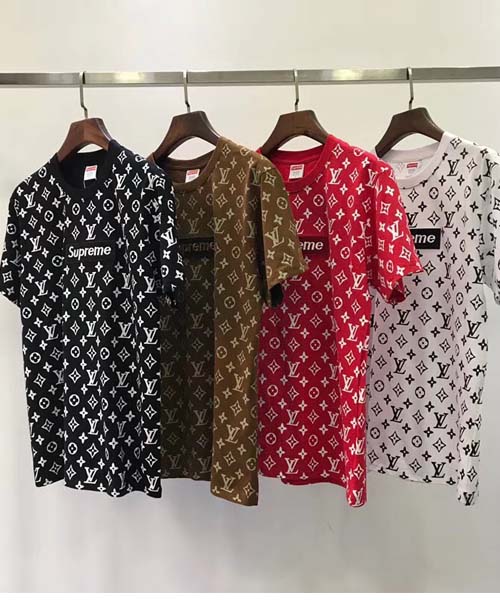 ルイヴィトンxシュプリーム Tシャツ 半袖 メンズ