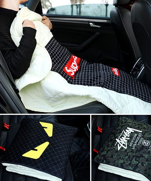 シュプリーム SUPREME 車用抱き枕 毛布 一体型