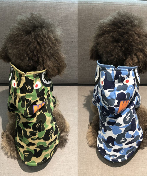 A BATHING APE 犬服 ジップアップパーカー 迷彩柄