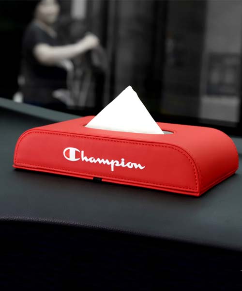 チャンピオン ティッシュケース 車用 Champion ティッシュカバー ティッシュボックス 革 カー用品